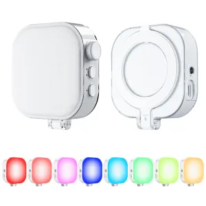 TELESIN Magnetic Fill Light RGB Full Color 2500K-9000K Portable LED Fill Light 2000mAh Rechargeable Battery for Photography Live Streaming Camera