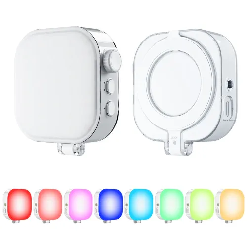 TELESIN Magnetic Fill Light RGB Full Color 2500K-9000K Portable LED Fill Light 2000mAh Rechargeable Battery for Photography Live Streaming Camera