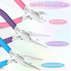 Jewelry Pliers Set Needle Nose Round Nose Wire Cutters High-Quality Steel Non-Slip Handles for Jewelry Making Repair DIY Crafts