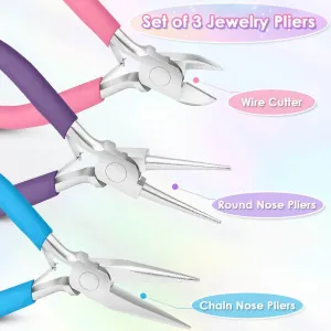 Jewelry Pliers Set Needle Nose Round Nose Wire Cutters High-Quality Steel Non-Slip Handles for Jewelry Making Repair DIY Crafts