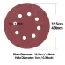 125mm 5 Inch Round Sandpaper 8 Hole Hook and Loop Sanding Discs for Wood Metal Polishing Rust Removal #60/80/100/120/150/180/240/320/400/600 Grits