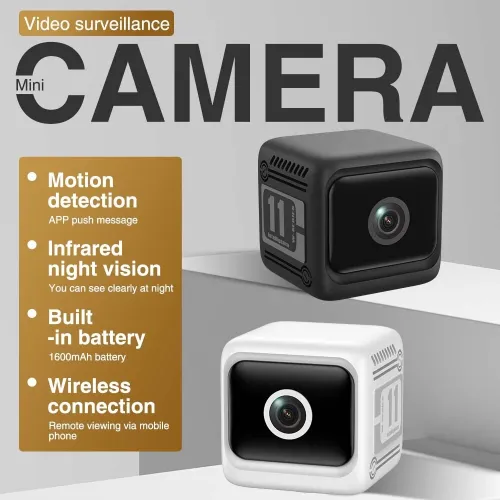 1080p HD Mini Smart Security Camera 130 Wide Angle Infrared Night Vision Wireless WiFi AI Motion Detect 1600mAh Battery Mini Cameras