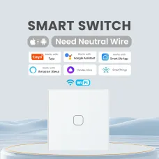 86 Type Tuya WiFi Touch Smart Switch Voice Control APP Control Timer Function Work with Amazon Alexa Google Assistant Neutral Wire
