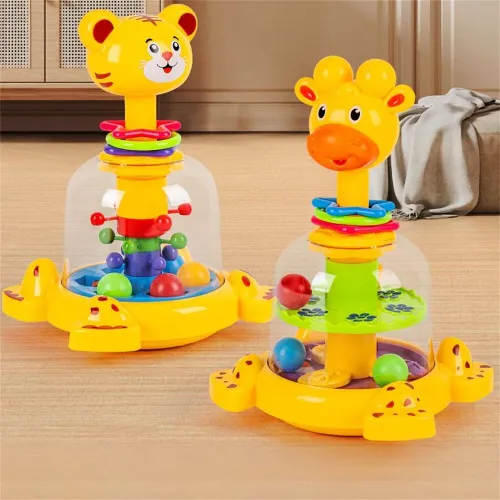 Enjoyable Rotating Ball Toy Early Learning Montessori Baby Toy Press Balls Spinner Color recognition Attention Training