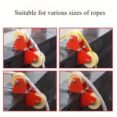 Versatile Foldable Pulley Manual Pulley Bend-Friendly High-Altitude Work Material Lifting Rope Tensioning Heavy Loads Steel Nylon Anti-Slip Design Compact Easy Storage