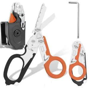 IPRee Foldable Tactical Medical Scissor Emergency Rescue Shear First Aid Kit Scissors Plier Outdoor Survival EDTool Gear