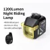 ESLNF 1200LM Wired Remote Control Bicycle Headlight Aluminum Alloy 4000mAh Type-Charging Bike Front Light with Dustproof Lampshade