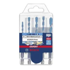 EXPERT HEX-9 for BOSCH Multi Construction Drill Bit Set High Precision Multi Material Hex Shank Impact Rotary Compatible Accurate Drilling Tool for Concrete Wood Plastic Brick Stone