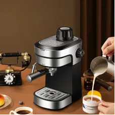 ZZUOM Coffee Machine Small Size Italian Semi Automatic Espresso Coffee Maker Extraction Steam Milk Foam Coffee Instant Heating