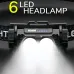 BIKIGHTD-0193 USB Rechargeable Headlamp with Magnetic Handsfree Headlight 6-LEBright Torch 1200mAh Battery Display & Adjustable Gooseneck for Camping Running Emergency USB Head Mounted Flashlight