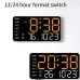 Multi-function LED Digital Wall Clock Borderless Electronic Clock Multifunctional Hanging Standing Clock Simple Digital Clock Display Living Room Wall Clock