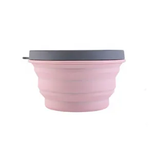 IPRee 500/1000ml Folding Silicone Bowl Portable Lunch Box Food Container Camping Picnic