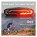 BIKIGHSmart Brake Sensing Bike Taillight 1500mAh Battery Adjustable Parameters Alarm Rear Light 6 Light Modes USB-Rechargeable IP65 Waterproof Bicycle Rear Light with 110dB Horn Wireless Remote