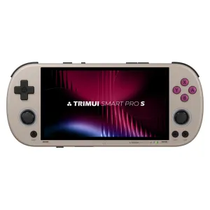 No Card TRIMUI Smart Pro S Handheld Game Console 4.96-inch IPS Screen Open Source Linux System Octa-core Support WiFi6 & BT5.4 Retro Game Player with RGB Light TMR Dual Hall Joysticks 5000mAh Battery Gamer Console