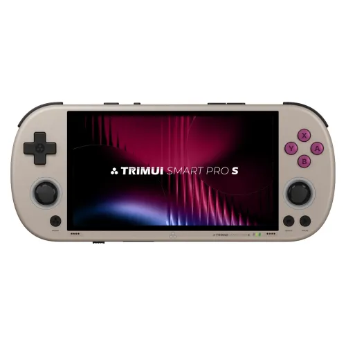 No Card TRIMUI Smart Pro S Handheld Game Console 4.96-inch IPS Screen Open Source Linux System Octa-core Support WiFi6 & BT5.4 Retro Game Player with RGB Light TMR Dual Hall Joysticks 5000mAh Battery Gamer Console