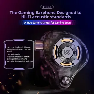 KZ Gale Earbuds 3.5mm Wired Earphones Monitors Super-Linear Driver Hifi Bass IEM Earphone with Detachable Silver-Plated 2Pin Cable for Game
