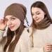 TENGOO 2 In 1 Electric Heating Hat Scarf Rechargeable Thermal Washable Hat Soft Knitted Winter Warm Scarf for Head Neck