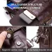 BULLCAPTAIN Genuine Leather Mens Shoulder Bag Business Crossbody Bag Male Briefcase Messenger Bag Men's Casual Handbags Vintage Flap Clutch Purse Tote
