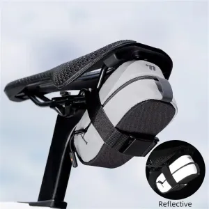 WESBIKING 0.4L Reflective Bicycle Saddle Bag Mini Lightweight Portable Zipper Bike Bag Tail Pouch for Road MTB