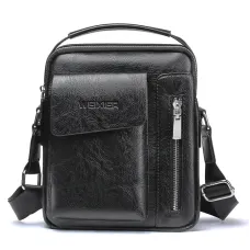 WEIXIER Men's Crossbody Bag PU Leather Hand Bag for Men Messenger Bags Waterproof Backpacks Business Casual Single Shoulder Bag