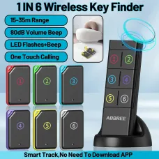 ABBREE KF-106 Wireless Key Finder 50-100 Ft Range 80 dB Sound CR2032 Battery Key Finder Pet Tracker Item Locator Anti Lost Device