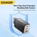 [GaN Tech] ESSAGER 67W 3-Port USB PD Charger 2USB-C+USB-A QC3.0 2.0 PD AFC FCP SCP BC1.2 DCP Apple2.4A Fast Charging Wall Charger Adapter EU Plug for iPhone 15 14 13 for Xiaomi 14pro for Huawei Pura 70 Ultra for Samsung Galaxy S24