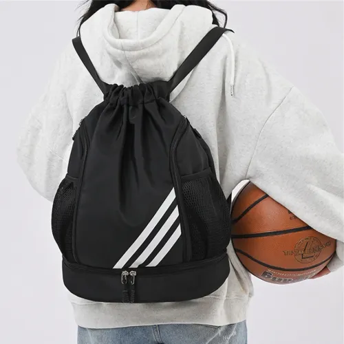 IPRee Basketball Storage Bag Waterproof Fitness Bag Lightweight Climbing Backpack Outdoor Large Capacity Sports Bag Multi-functional Drawstring Shoulder Bag