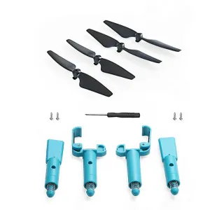 Spring Heightened Extended Landing Gear Skid Shock Absorber Leg Tripod with Propeller Props Blade Set for SJRC F22 / F22S 4K PRO RC Drone Quadcopter
