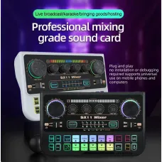 FUHAM SX11 Professional Mixing Grade Sound Card Audio Interface Sound Card 48V Power Live Streaming Recording Podcast Studio for YouTube Computer/Phone Sound Card Plug and Play