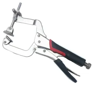 12 inch 2 in 1 Metal Face Clamp Pocket Hole Clamp Pliers Adjustable 90 Degree Right Angle Clamp Heavy Duty C Clamp