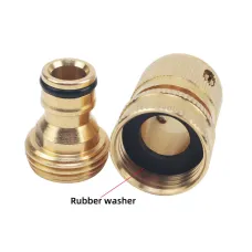 Brass 3/4" Hose Quick Connector Male and Female Set Water Hose Fitting European Style Leak Proof Rubber Washer Easy Installation Gardening Accessories