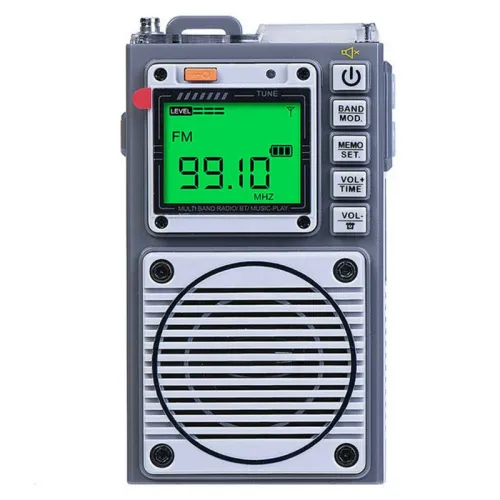 Hanrongda HRD-787 AM/FM/SW/WB Portable Radio Full Band Radio bluetooth Music Player TF Card Input Built-in Flashlight SOS Alarm Elderly Walkman Plug and Play