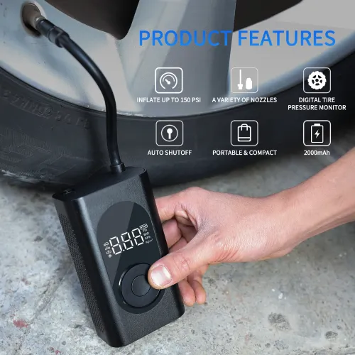Cordless 150PSI 15 Cylinders 2000mAh*2 Inflatable Pump Digital LCD Display For Cars Ball Bicycles Electric Vehicles Motorcycles