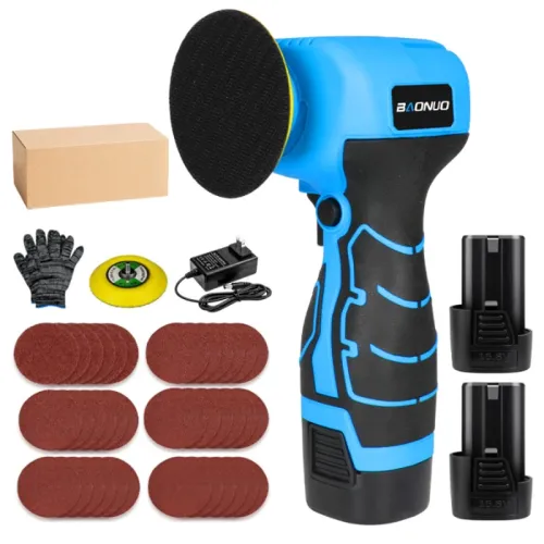 BAONUO Cordless Car Polisher Portable High Speed 16.8V Battery Powerd Waxing Rust Removal Grinding Polishing Machine Scratch Repair Waxing Tools