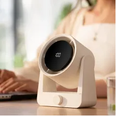 100 Speed Digital Display Electric Fan High Power Wind Desktop Up and Down Adjustable Fan Punch-Free Wall-Mounted USB Household Small Air Circulation Fan Adjustable Angle