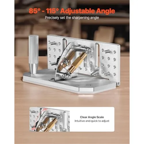 Belt Grinder Knife Jig Adjustable 85-115 Degree Aluminum Alloy Knife Sharpening Guide Compatible with Belt Sander Bench Grinder Knife Sharpener