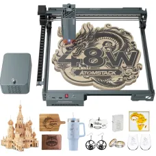 EU/US DirectATOMSTACK A40 PRO V2 48W Laser Engraver with Auto Air Assist High Accuracy Laser Cutting Engraving Machine for Wood, Stone, Metal, Acrylic, Leather, Jewelry