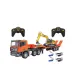 HuiNa Toys 1319 RTR 1/18 2.4G 9CH RC Car Excavator Flat Trailer Flatbed Semi Truck Remote Control Simulation Sound LED Light Engineering Construction Vehicles Models Children's Birthday Gift for Boys