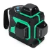 MUSTOOL 3D Green Auto Laser Level 12 Lines 360 Horizontal & Vertical Cross Build Tool Measuring Tools with 2 Batteries