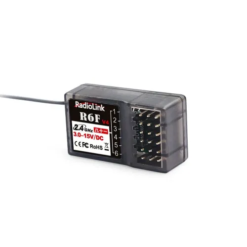 Radiolink R6F V4 2.4GHz 6CH FHSS Long Range Receiver for RC Car Boat RC6GS V2/RC4GS V2/T8FB/T8S Radio Transmitter