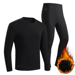 TENGOO HD-01 Heated Underwear Set Winter Heating Thermal Underwear Suit USB Electric Heating Long Johns Fleece Pajamas Skiing Clothes S-5XL