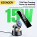 ESSAGER OJD-132 15W 4-in-1 Desktop Wireless Charger Fast Wireless Charging Station with Night Light Function for Smart Phones for iPhone 17 17Pro 16 15 14 Pro Max for Huawei Mate XTs for Xiaomi 17pro for Apple Watch for Airpods