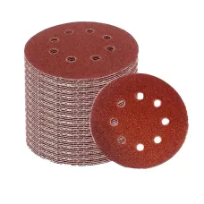 125mm 5 Inch Round Sandpaper 8 Hole Hook and Loop Sanding Discs for Wood Metal Polishing Rust Removal #60/80/100/120/150/180/240/320/400/600 Grits