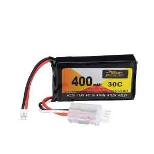 2Pcs ZOP Power 7.4V 400mAh 30C 2S LiPo Battery PH2.0 Plug for RC Drone