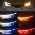 2pcs 12V 60cm Car LED thin Light Bar Dual-Color DRL Flowing Turn Signal Light Strips LED Car Daytime Running Light Flexible Headlights Brake Strip Lights Turn Signal