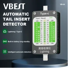 VBEST Type-C Tail Insert Detector with Real-Time Current and Voltage Monitoring for Mobile Phones and Laptops Compatible with iOS and Android Models