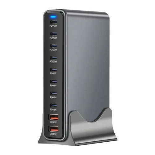 [GaN Tech] Bakeey YMX-800W 800W 10-Port USB PD Charger 2USB-A+8USB-C PD QC Fast Charging Desktop Charging Station EU Plug US Plug for iPhone 16 Pro Max 15 14 13 Pro for Huawei Pura X for Xiaomi 15 Ultra for Samsung Galazy S25 Ultra