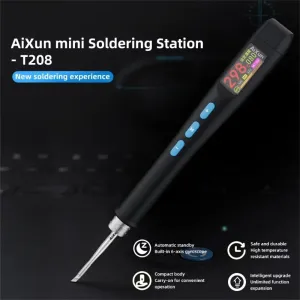 T208 Mini Soldering Station 80W Adjustable Temperature LCD Display 6-Axis Gyroscope Portable C080 Blade Tip PCB Repair Tools