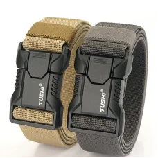 TUSH125cm Tactical Nylon Belt Adjustable Quick Release Wear-resistant Lightweight Waist Belt Aluminum Alloy Buckle Canvas Belt Casual Sports Belts for Outdoor Men Women