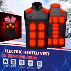 TENGOO HV-2121 Zones Heating Vest Rechargeable Smart Thermal Warm Washable Jacket Heated Hooded Coat Outdoor Sportswear